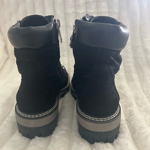 Jennifer Lopez Black Combat Boots with Silver Accents - Picture 2 of 6